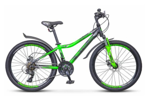 Велосипед Stels 24" Turbo 410 MD черный/зеленый 12" 