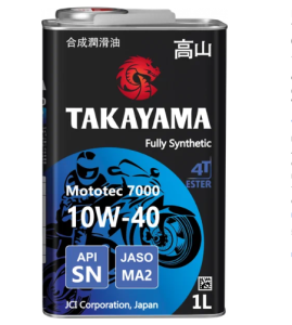 Моторное масло TAKAYAMA Mototec 7000 4T 10w40 SN JASO MA2 пластик 1 л 