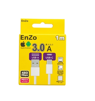 Кабель EnZo USB 2.0 Type-A USB Type-C плетеный белый 1 м AC15-BB1