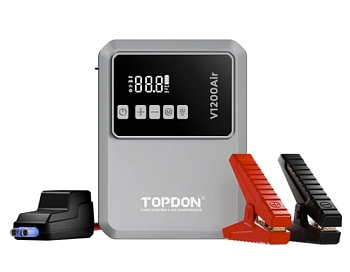 Пусковое устройство TOPDON V1200AIR (1200A) с встроенным компрессором подкачки шин 10000 мАч